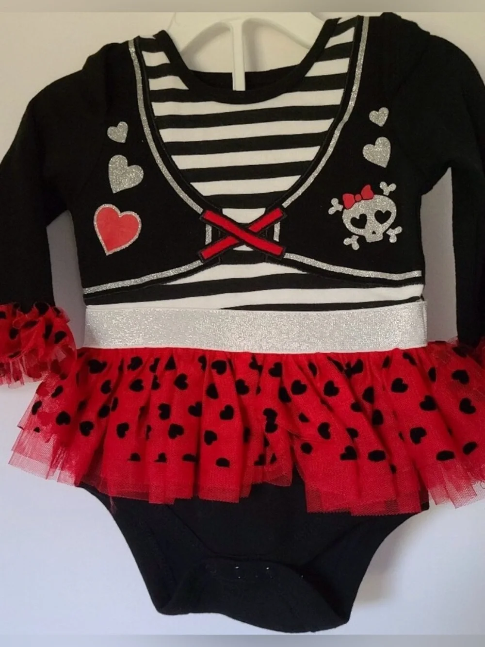 Way to celebrate Pirate Costume & Batgirl tutu Bodysuits size 0-3 months